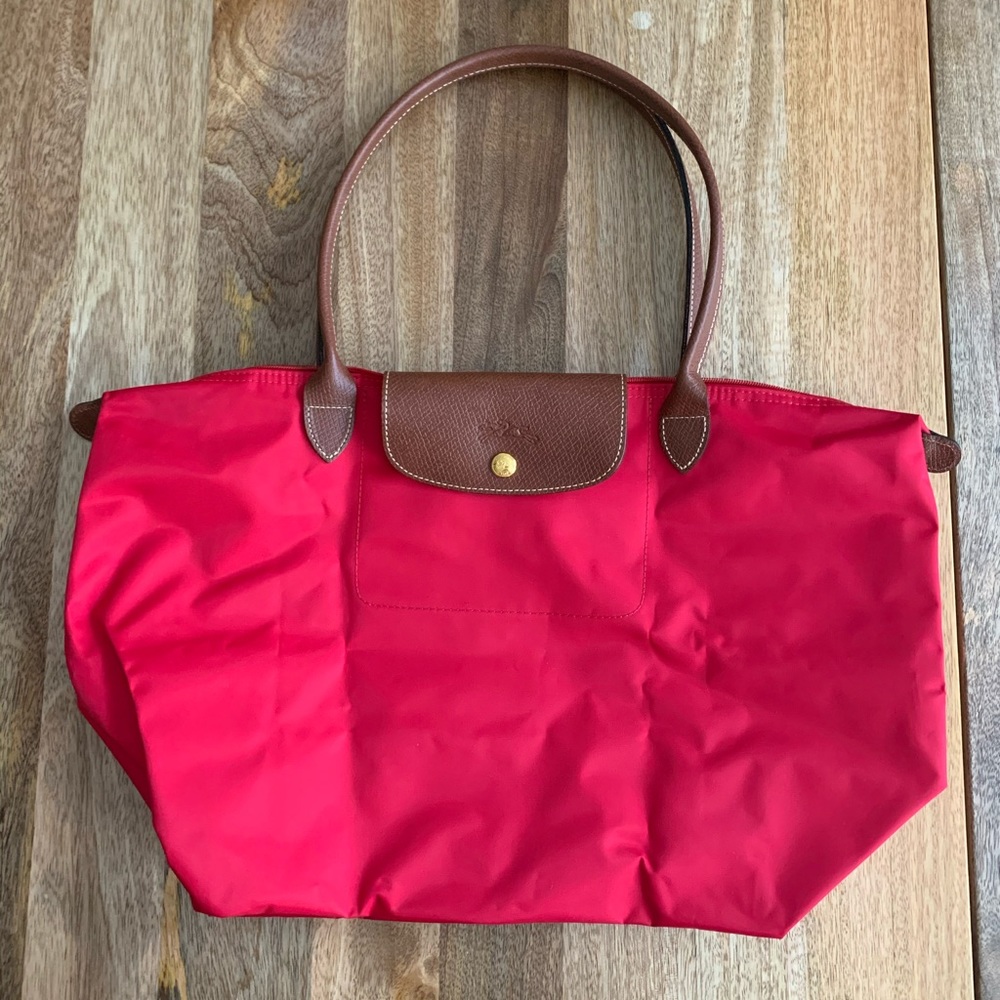 Longchamp red shoulder purse